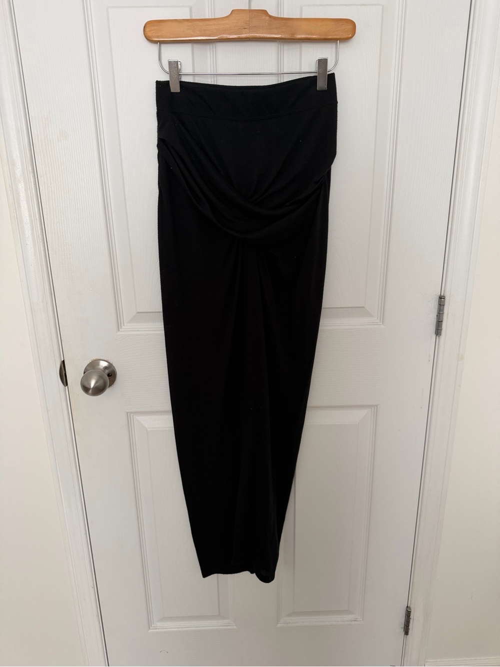 Dynamite Black Draped Maxi Skirt with slit